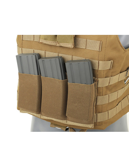 TRIPLE POCHE TYPE AR15/M4 ELASTIQUE TAN 8FIELD